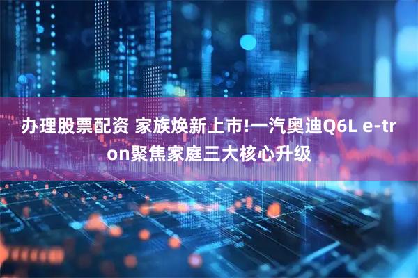 办理股票配资 家族焕新上市!一汽奥迪Q6L e-tron聚焦家庭三大核心升级